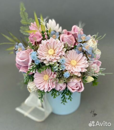 Букет из ароматных мыльных цветов ручной работы