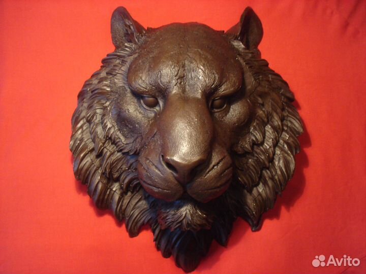 Барельеф Тигр Голова Тигра Большая Германия Бронза