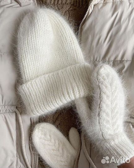 Вяжу на заказ / Шапка Варежки Пух Норки