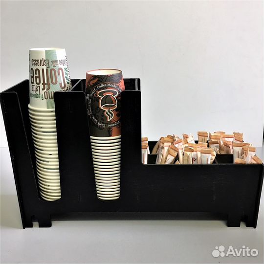 Подставка для бумажных стаканов, крышек и сахара