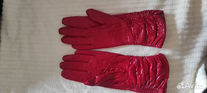 Перчатки женские кожаные новые 7.5 размер