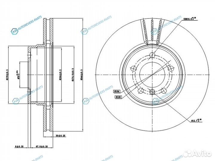 ST-SDB000201 Диск тормозной перед land rover range