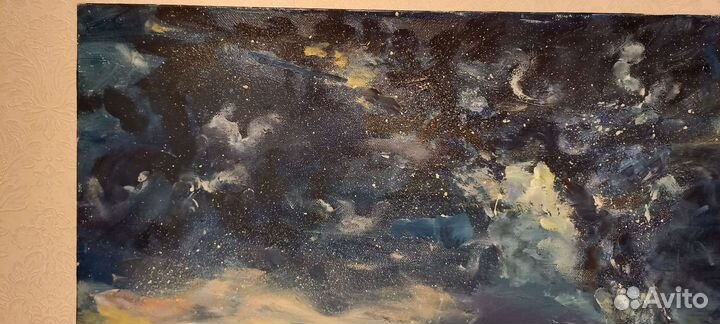 Интерьерная картина маслом/млечный путь/пейзаж