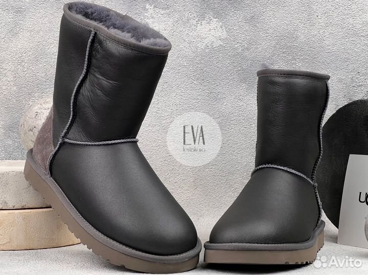 UGG мужские угги Classic Short Metallic Grey