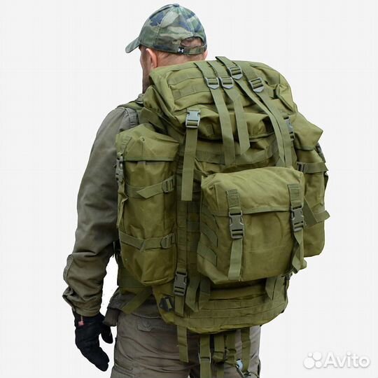 Тактический каркасный рюкзак 80 литров, мох