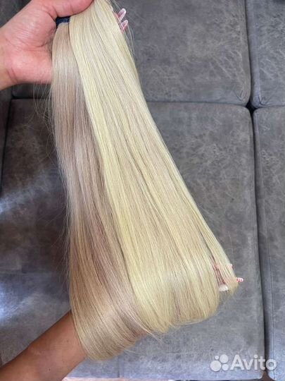 Волосы для наращивания блонд 80 см