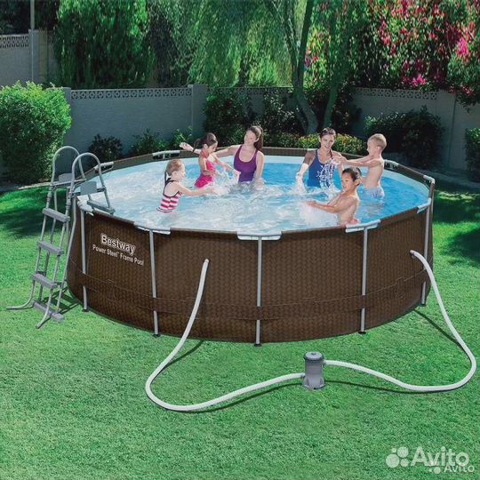 Каркасный бассейн Bestway 56709 366х100 см ротанг