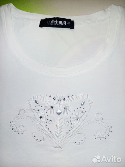 Белая футболка из натуральной вискозы, разм 48-50