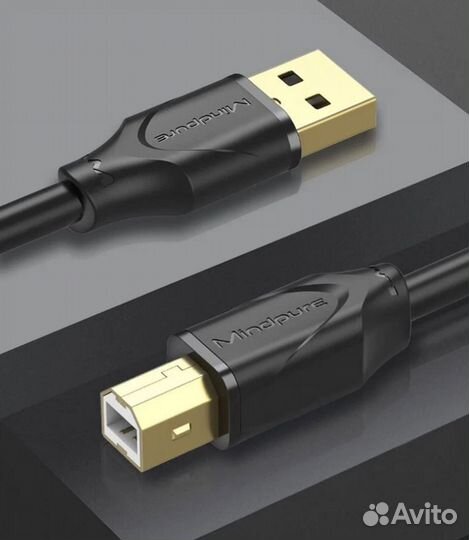 USB Кабель 2.0 A/M - B/M Golden Mindpure 3м