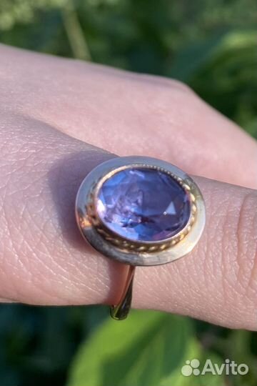 Кольцо золото СССР с александритом