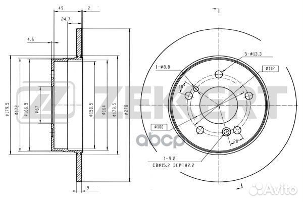 Диск торм. зад. MB C-Class (202 203) 93- E-Cl