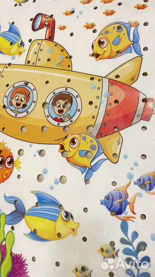 Детский нескользящий коврик для ванной