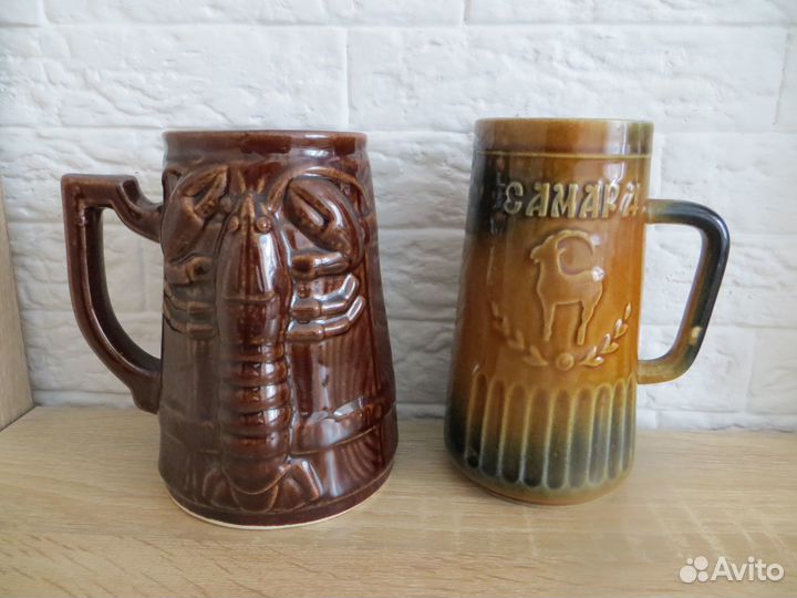 Кружки для пива,блюдо (керамика)