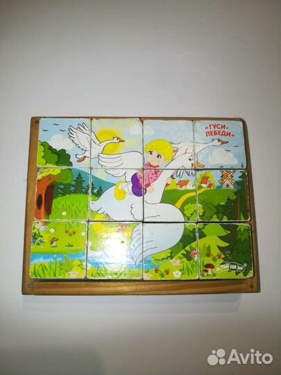 Деревянные кубики-пазлы