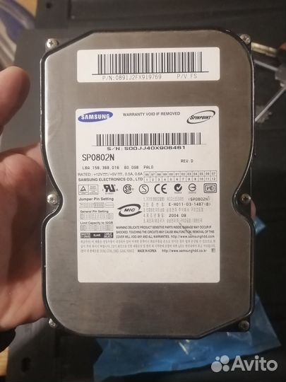 Жёсткий диск Samsung Sp0802n 80g
