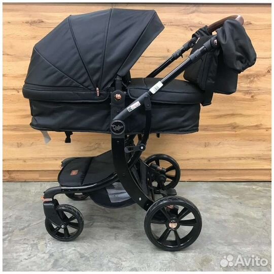 Новая коляска Luxmom 608 трансформер 2 в 1 (black)