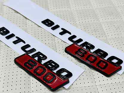 Логотип Biturbo 800 чёрный на крыло Brabus