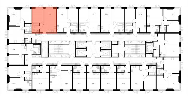 1-к. квартира, 36,1 м², 20/33 эт.