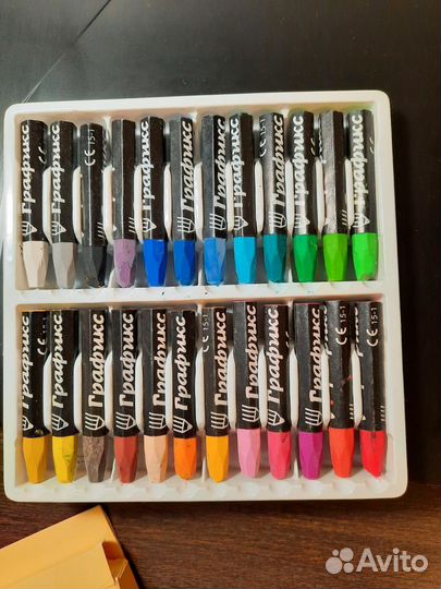 Восковые мелки для рисования 24 цвета