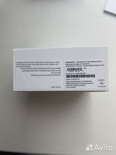 Коробка от Airpods pro 2 с чеком