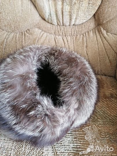 Шапка меховая зимняя женская, чернобурка