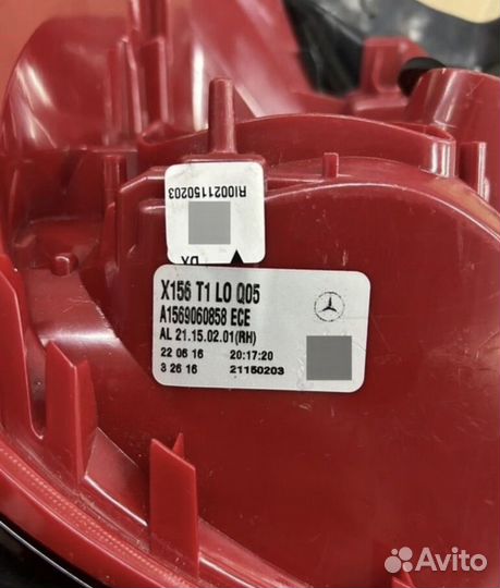 Задний фонарь правый mercedes GLA X156(2016)