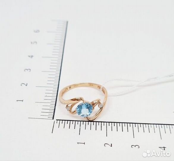 Золотое кольцо с фианитом 16,5р