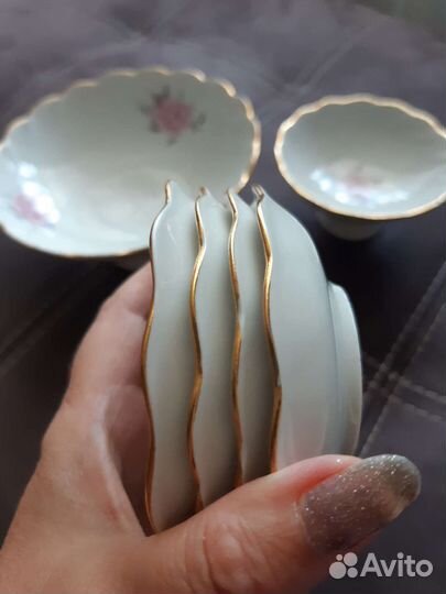 Вазочки и розетки фарфор лоз набор СССР