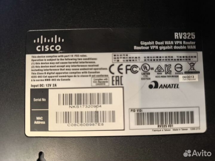 Маршрутизатор/роутер Cisco rv325