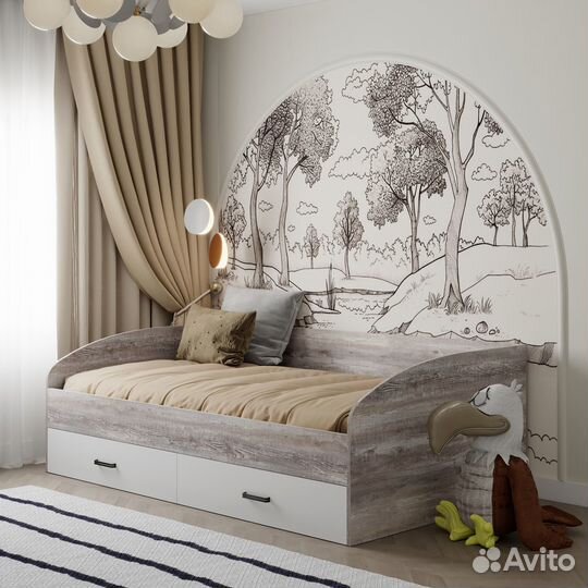 Кровать подростковая 120х200 коллекции Гранд