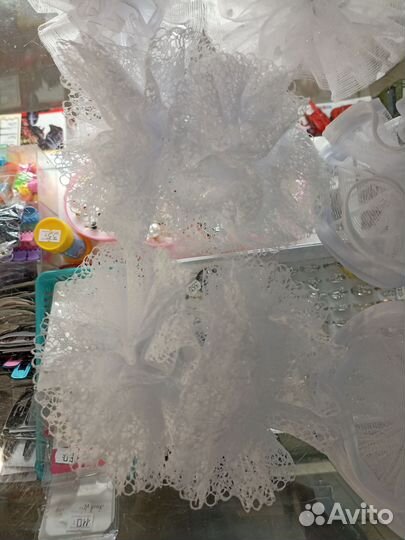 Банты для волос белые