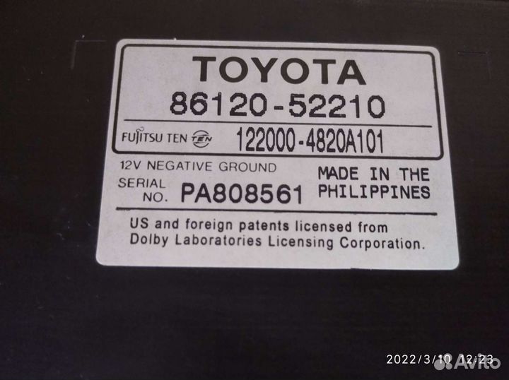 Штатная магнитола Toyota