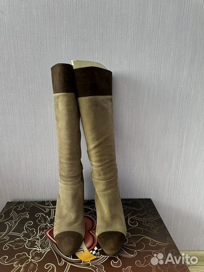 Сапоги осень весна замша