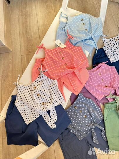 Комплект кроп топ и шорты