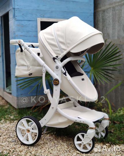 Коляска 2 в 1 Luxmom 608-2 Экокожа