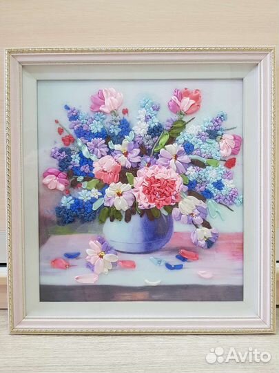 Картина лентами, новая, в раме, 4042 см