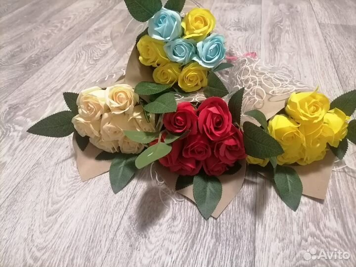 Букет роз из мыла