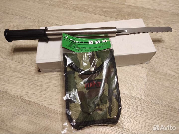 Туристическая лопата + пила с чехлом Pirat