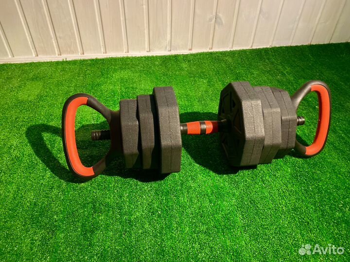 Гантели разборные + штанга + гиря + перчатки