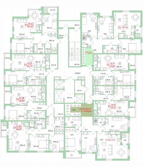 3-к. квартира, 87,5 м², 9/27 эт.
