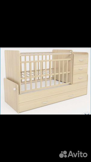 Детская кроватка трансформер с комодом