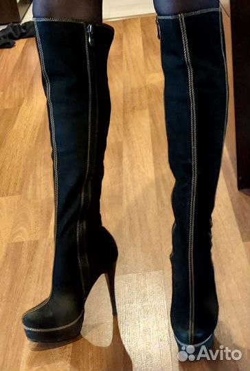 Ботфорты натуральная замша 38