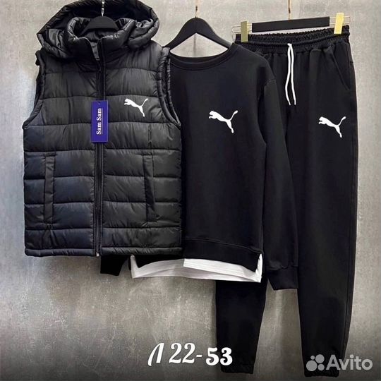 Спортивный костюм мужской+жилетка Puma тройка
