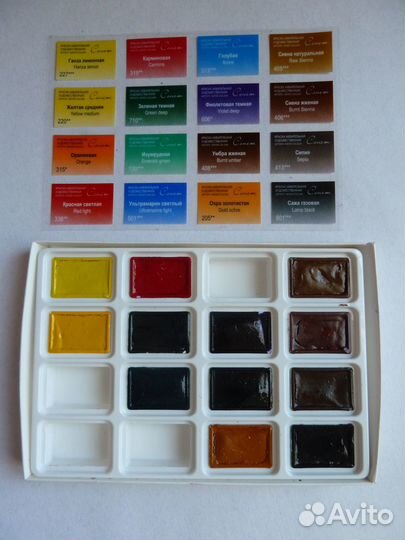 Акварель невская палитра в кюветах