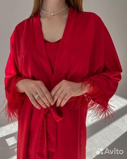 Халат красный