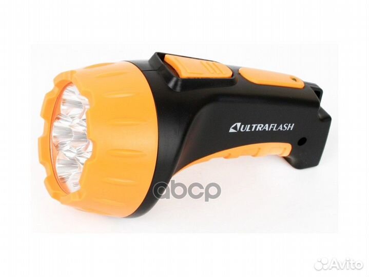 Фонарь аккумуляторный 220В, черный/желтый, 7 LE