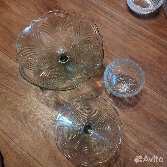Ваза конфетница, селедочница стекло СССР