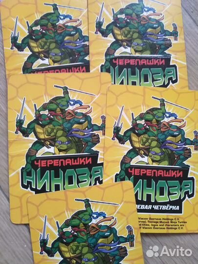 Карточки черепашки ниндзя боевая четверка
