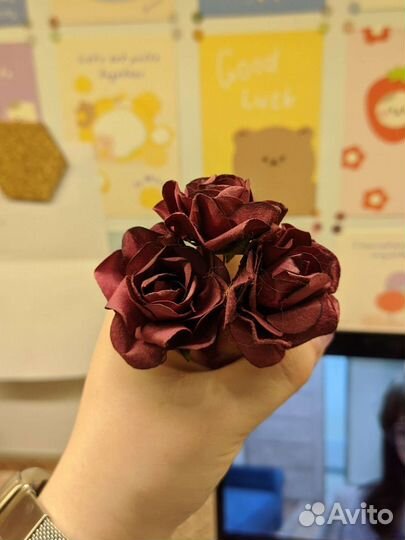 Декоративные цветы 20 шт. скрапбукинг, рукоделие