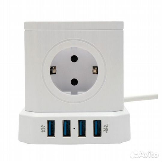 Сетевой фильтр Cablexpert TWR-5-U4-W-3 3.0m